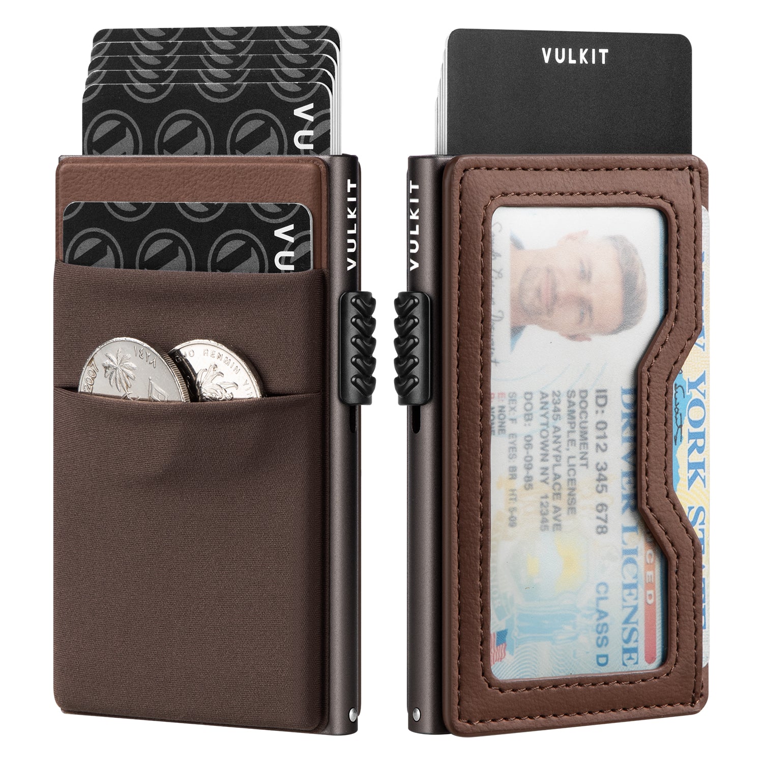 VULKIT Card Holders VC306 Portacarte Alluminio Slim Nero Velluto