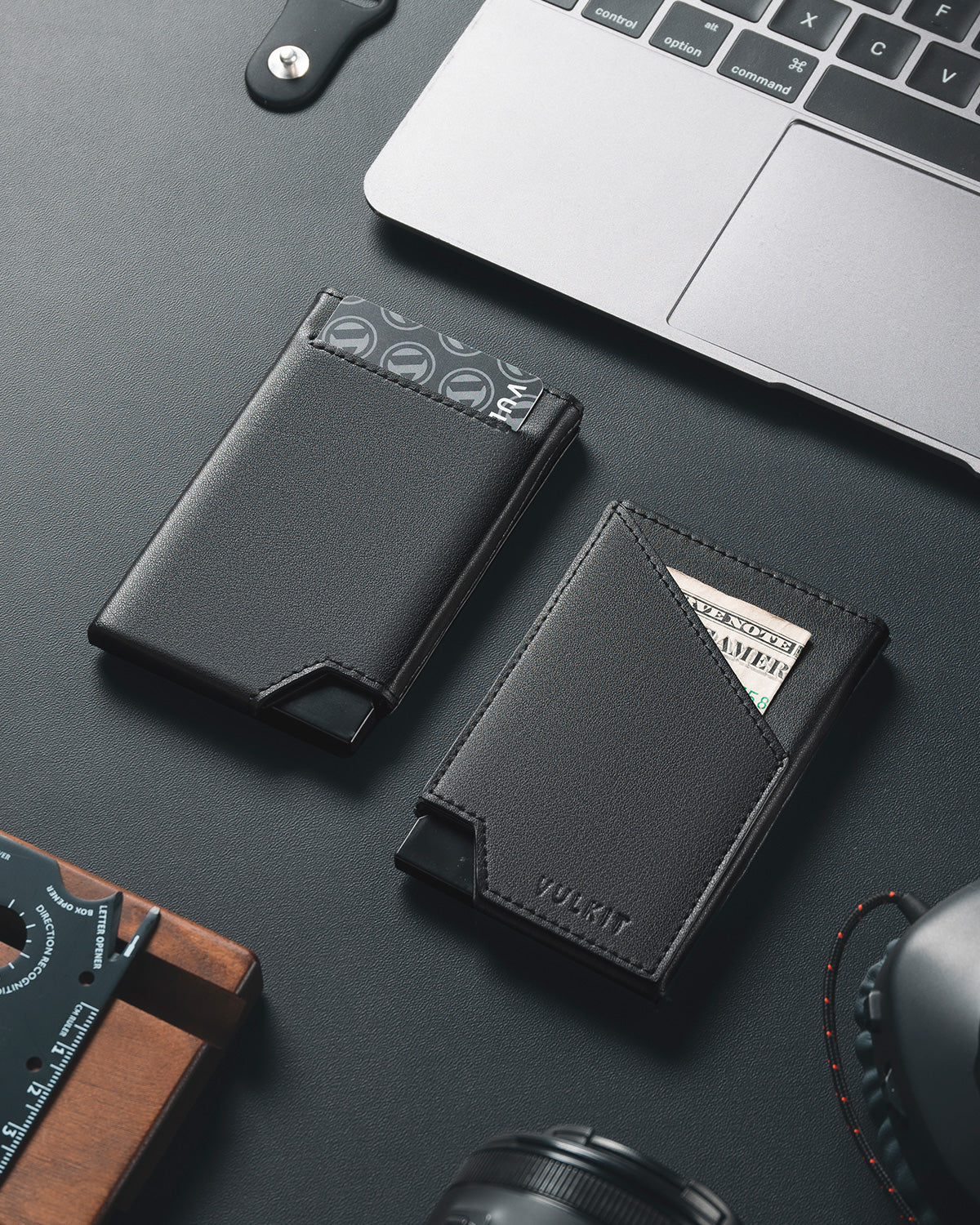 VULKIT Pop Up Wallet VC401 portacarte alluminio nero slim