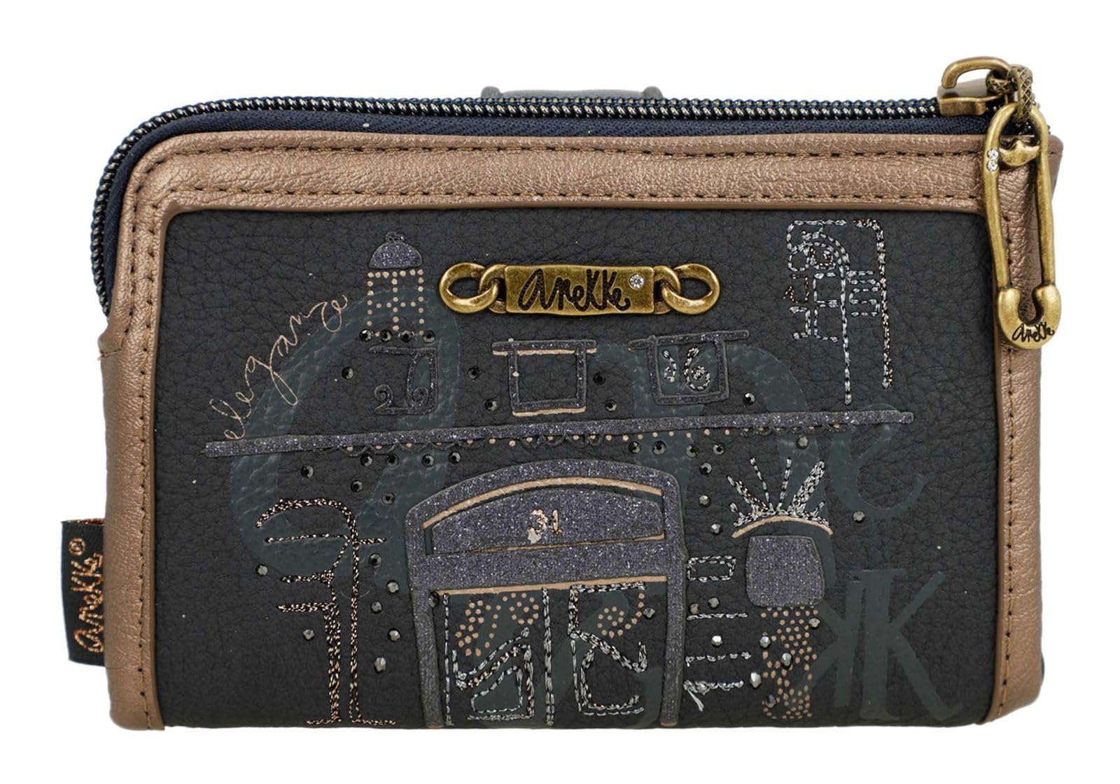 Anekke Boutique portafoglio medio RFID donna flessibile