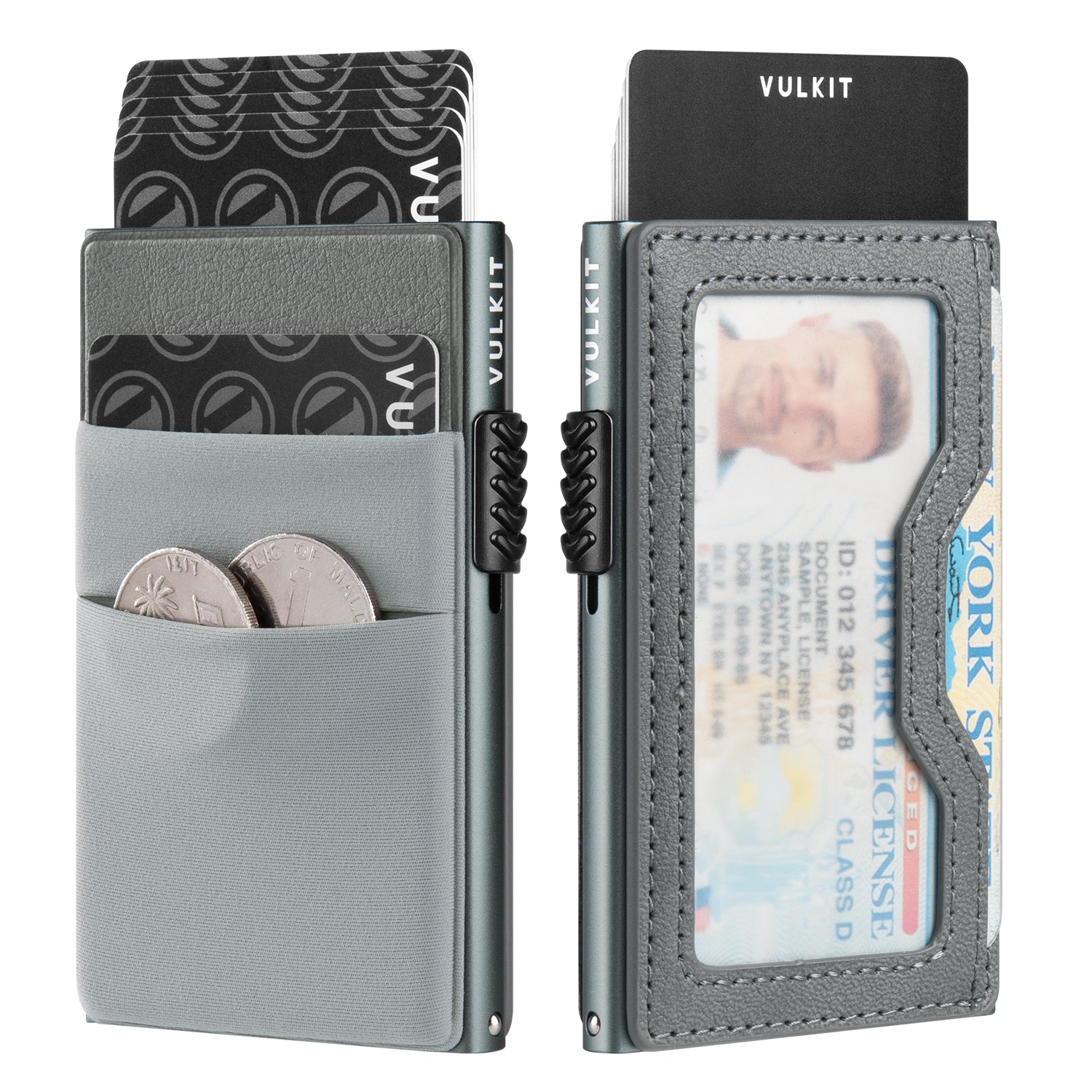 VULKIT Card Holders VC306 Portacarte Alluminio Slim Nero Velluto