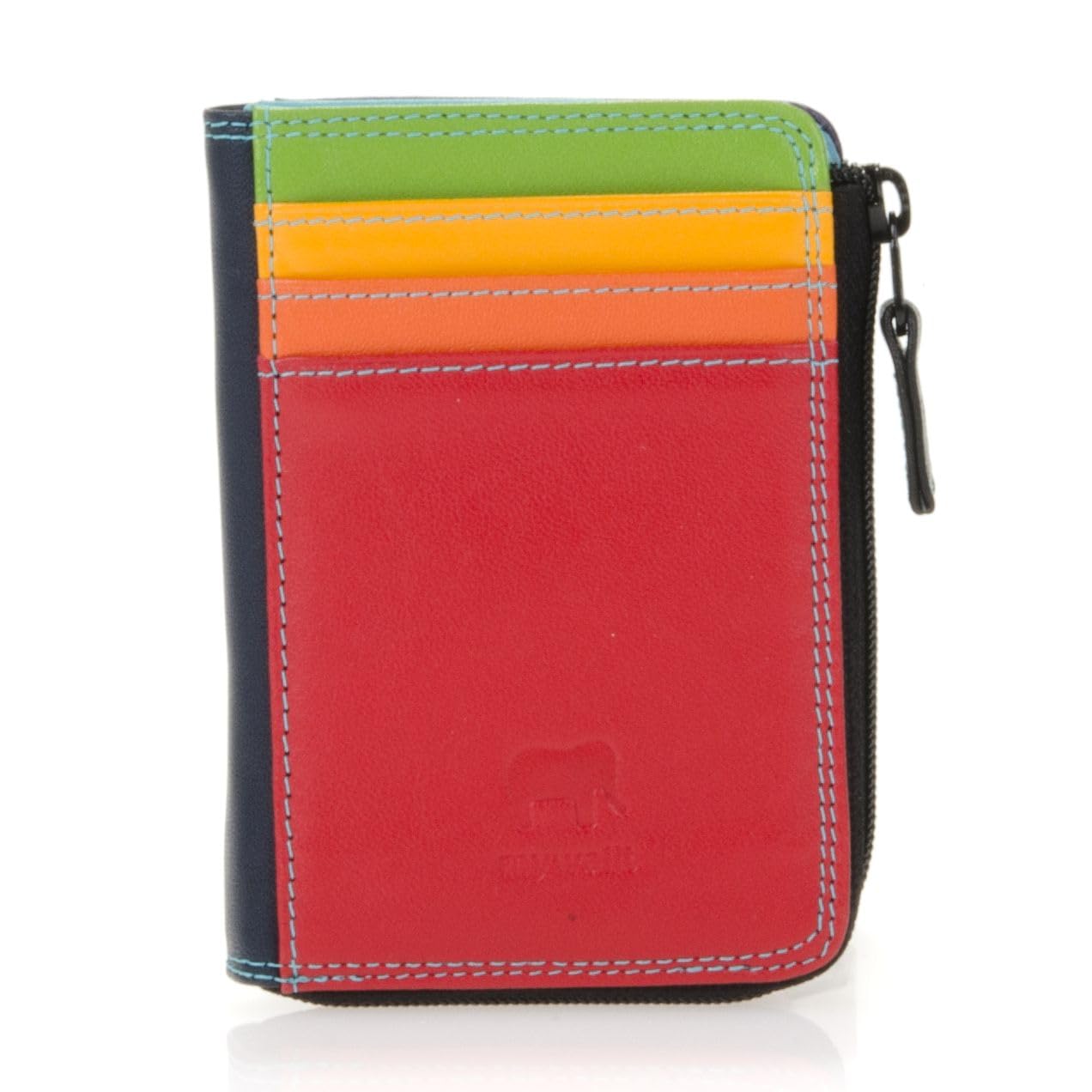 Mywalit Milano portamonete pelle sangria multi zip