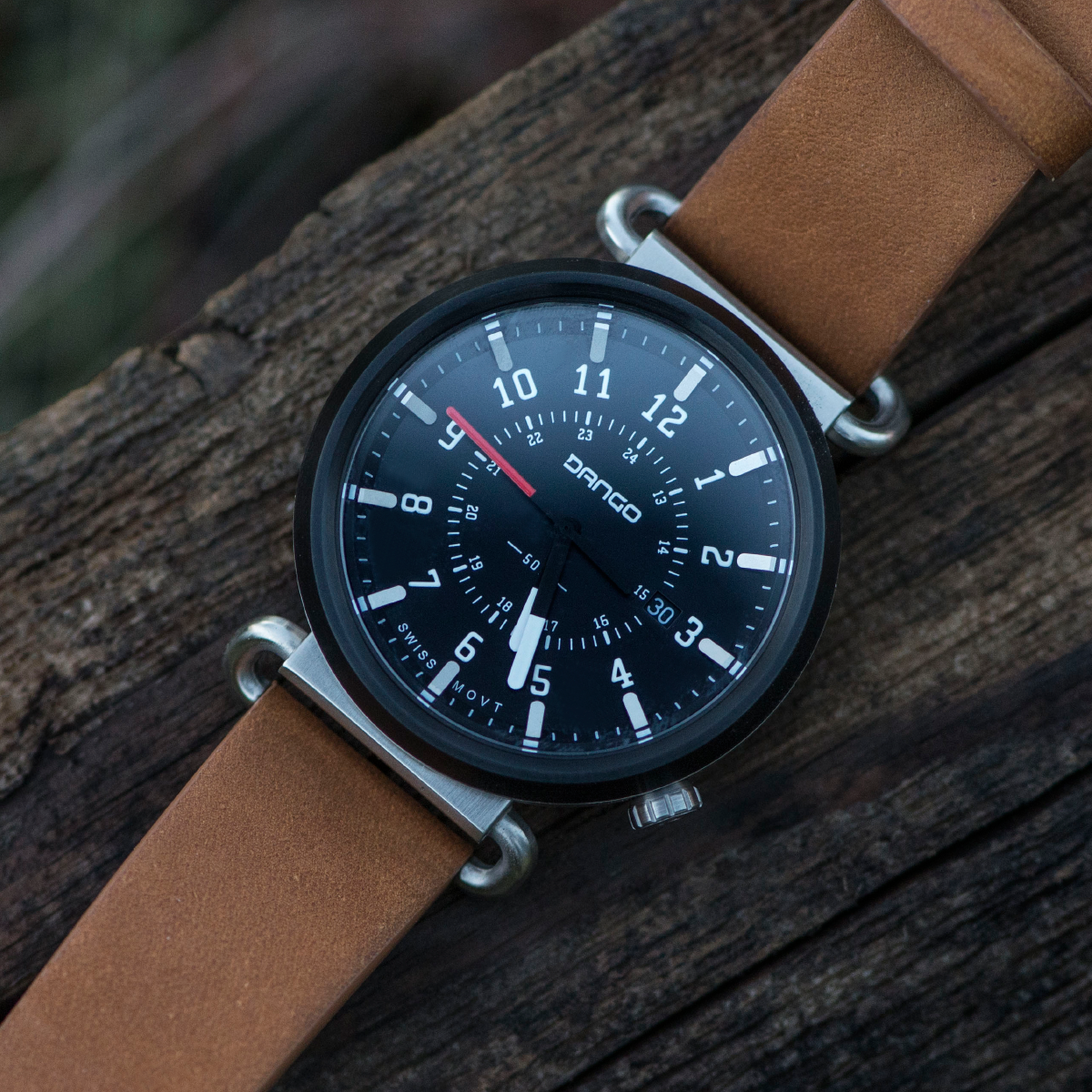 Dango Trek TK-01 orologio pelle italiana Whiskey Brown 45mm