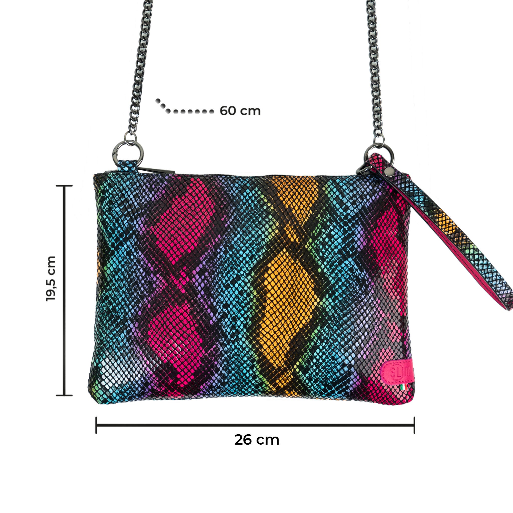 SLim Pochette Tracolla Animalier Multicolor pochette 23 cm