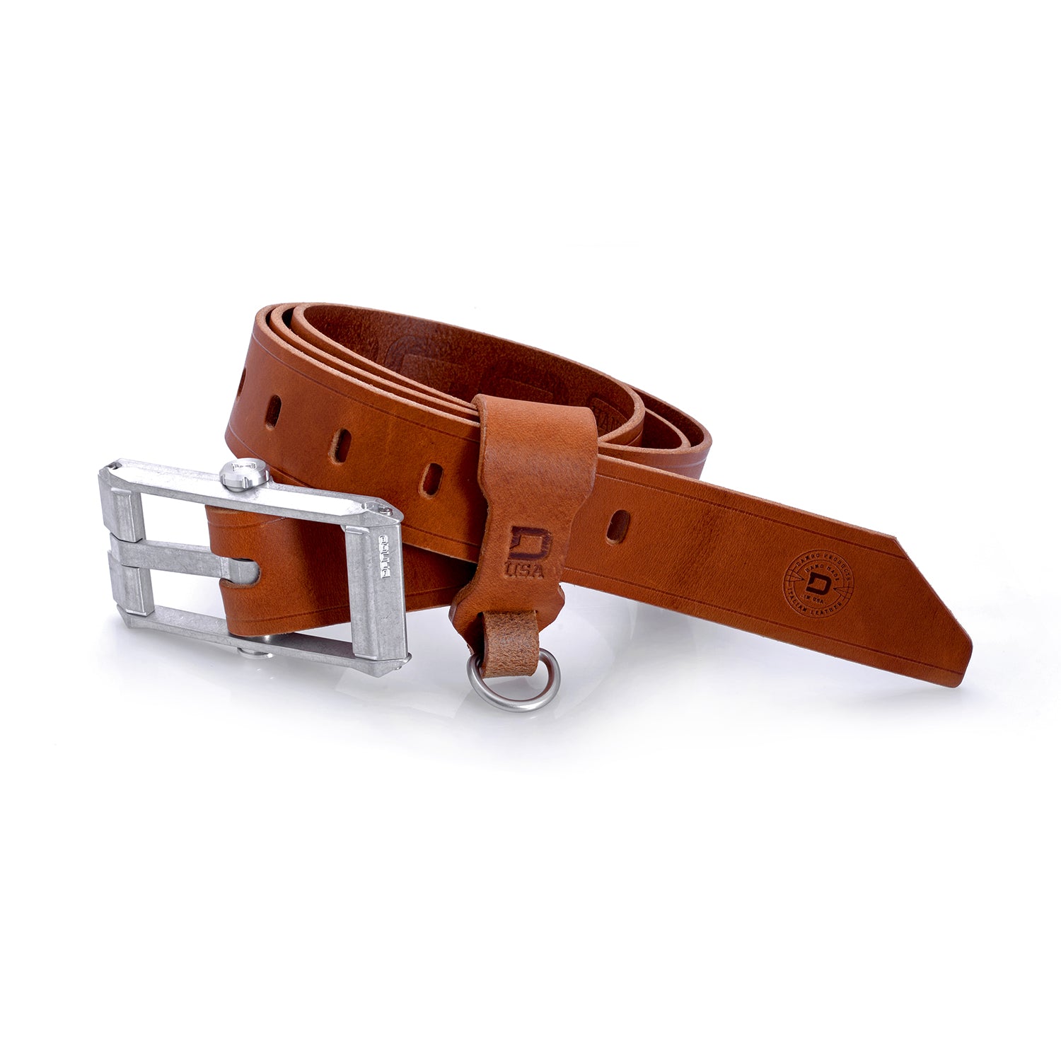 Dango Belt cintura uomo M Whiskey Brown pelle + portachiavi