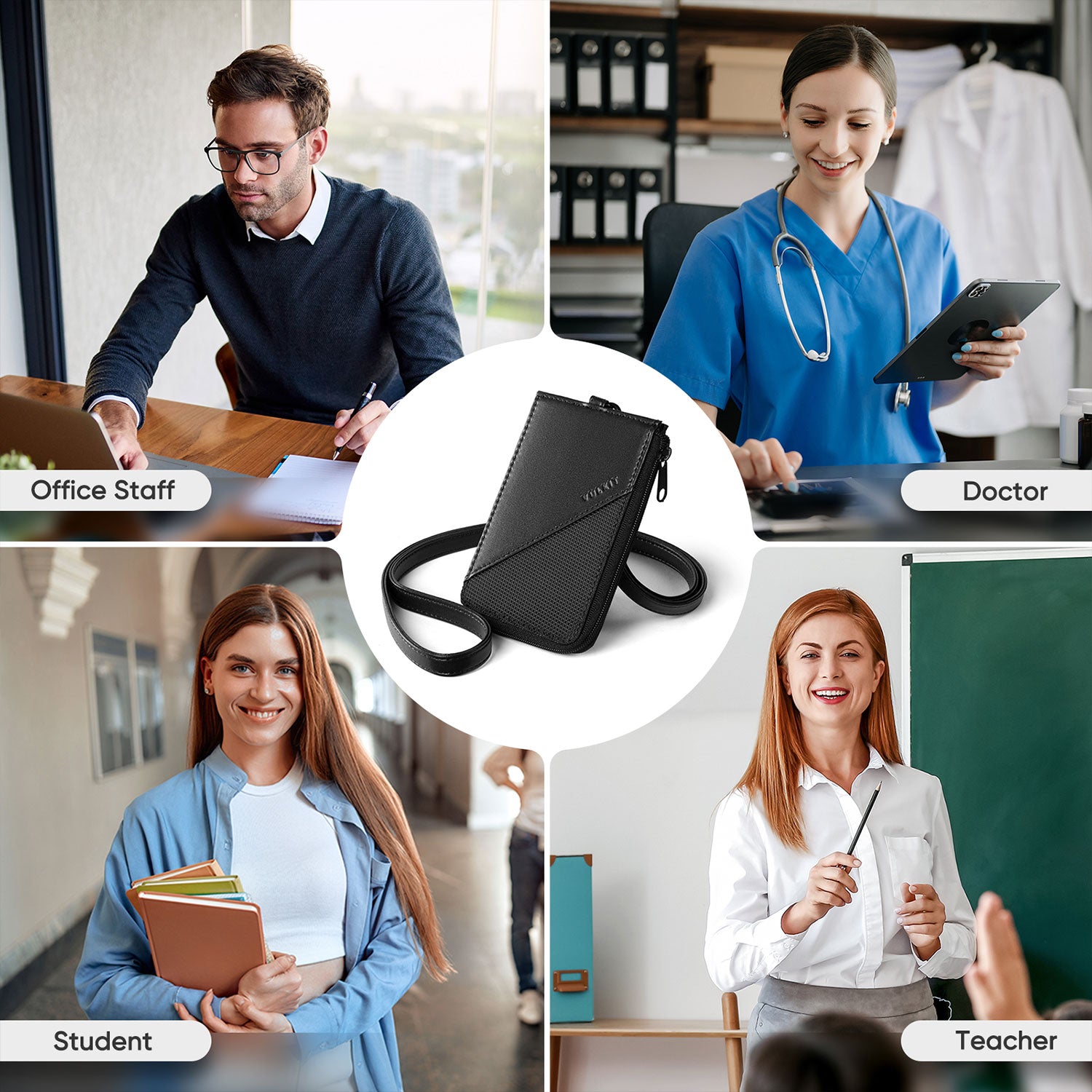 VULKIT ID Card Holders VBH103 porta badge nero RFID cerniera