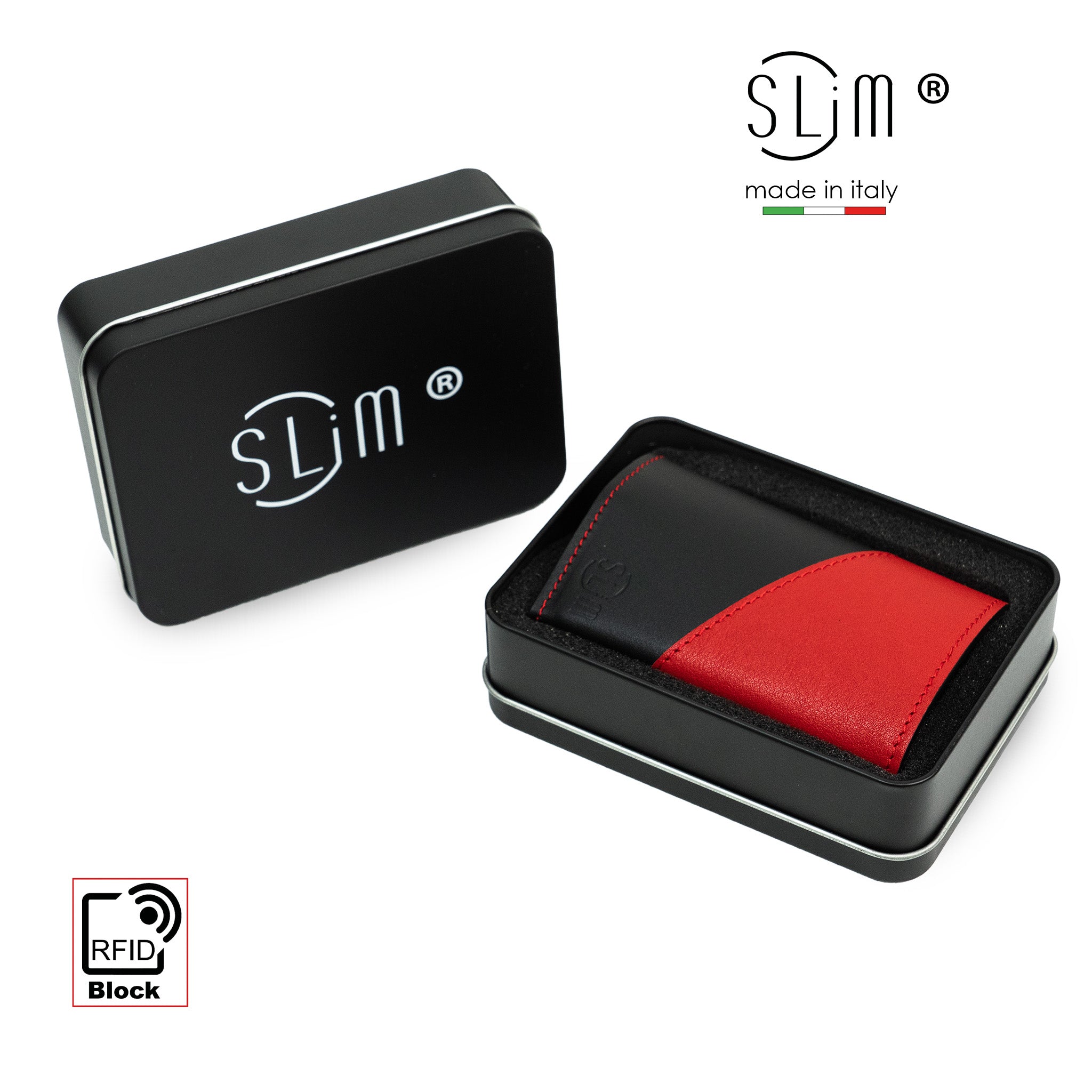 SLim Touch Portafoglio Rossonero Bicolor RFID
