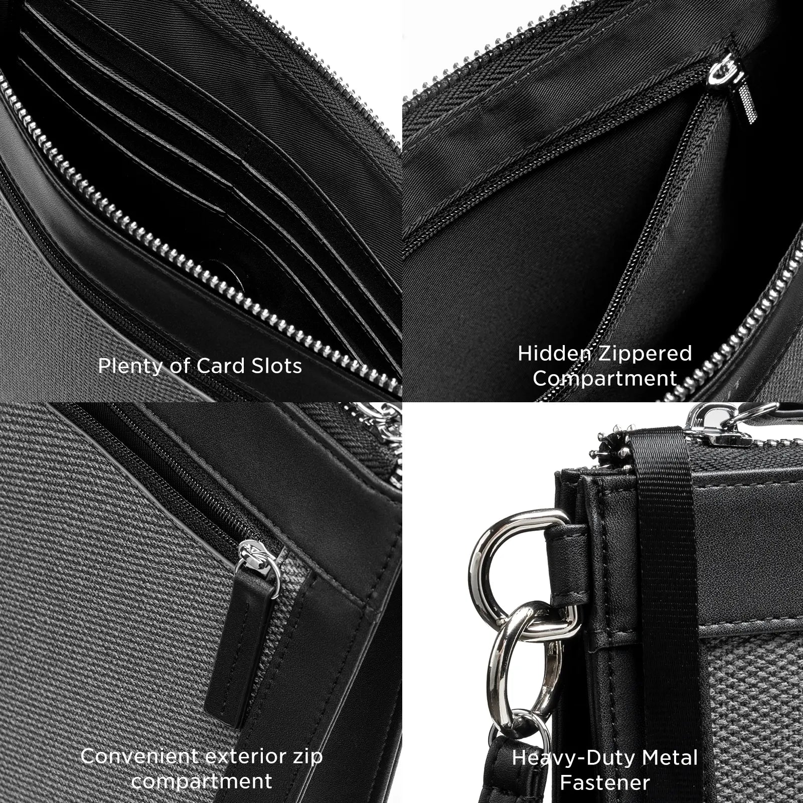 Vulkit VB105 Pochette Uomo Nera con Portaocchiali