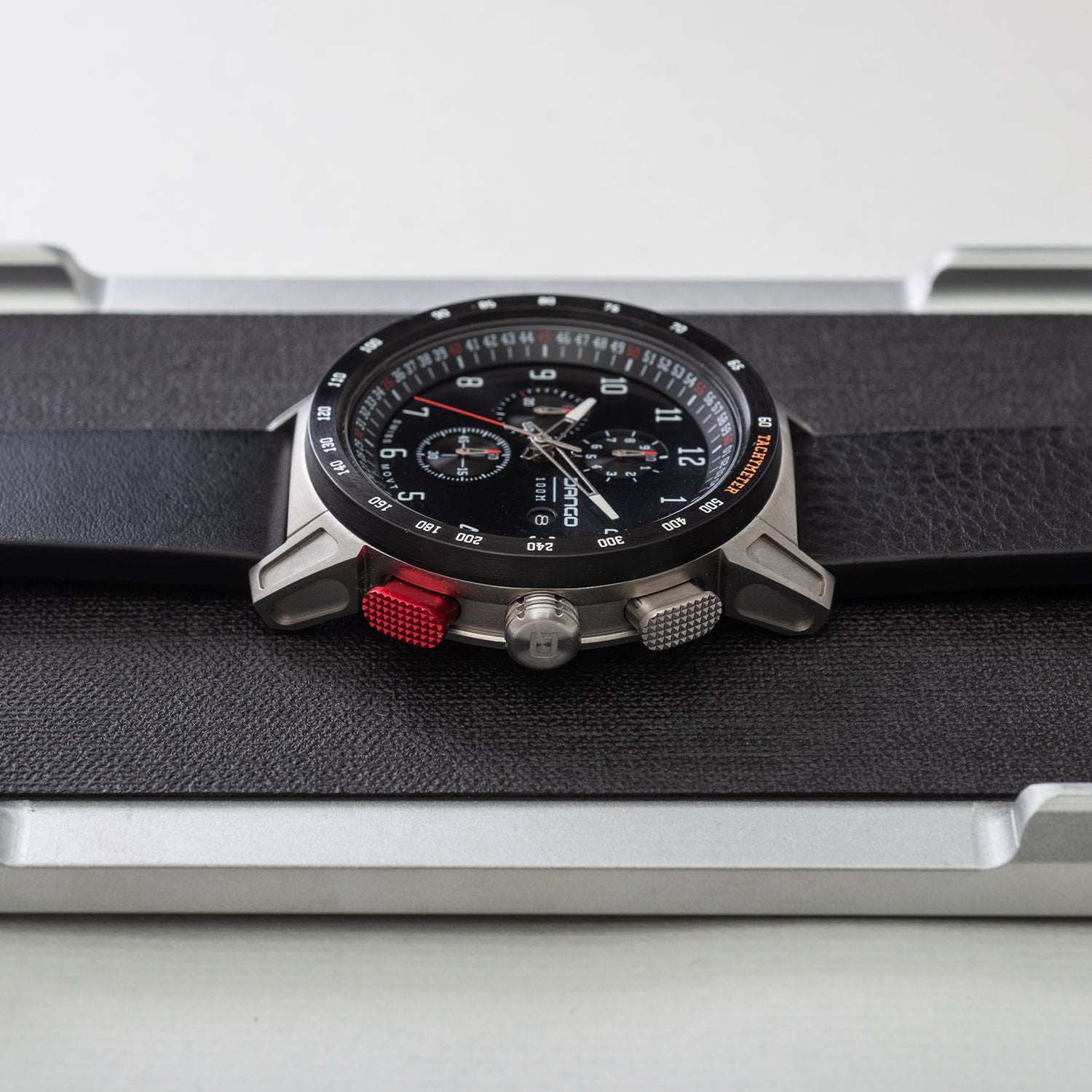 Dango CR-01 cronografo uomo 45mm pelle Jet Black