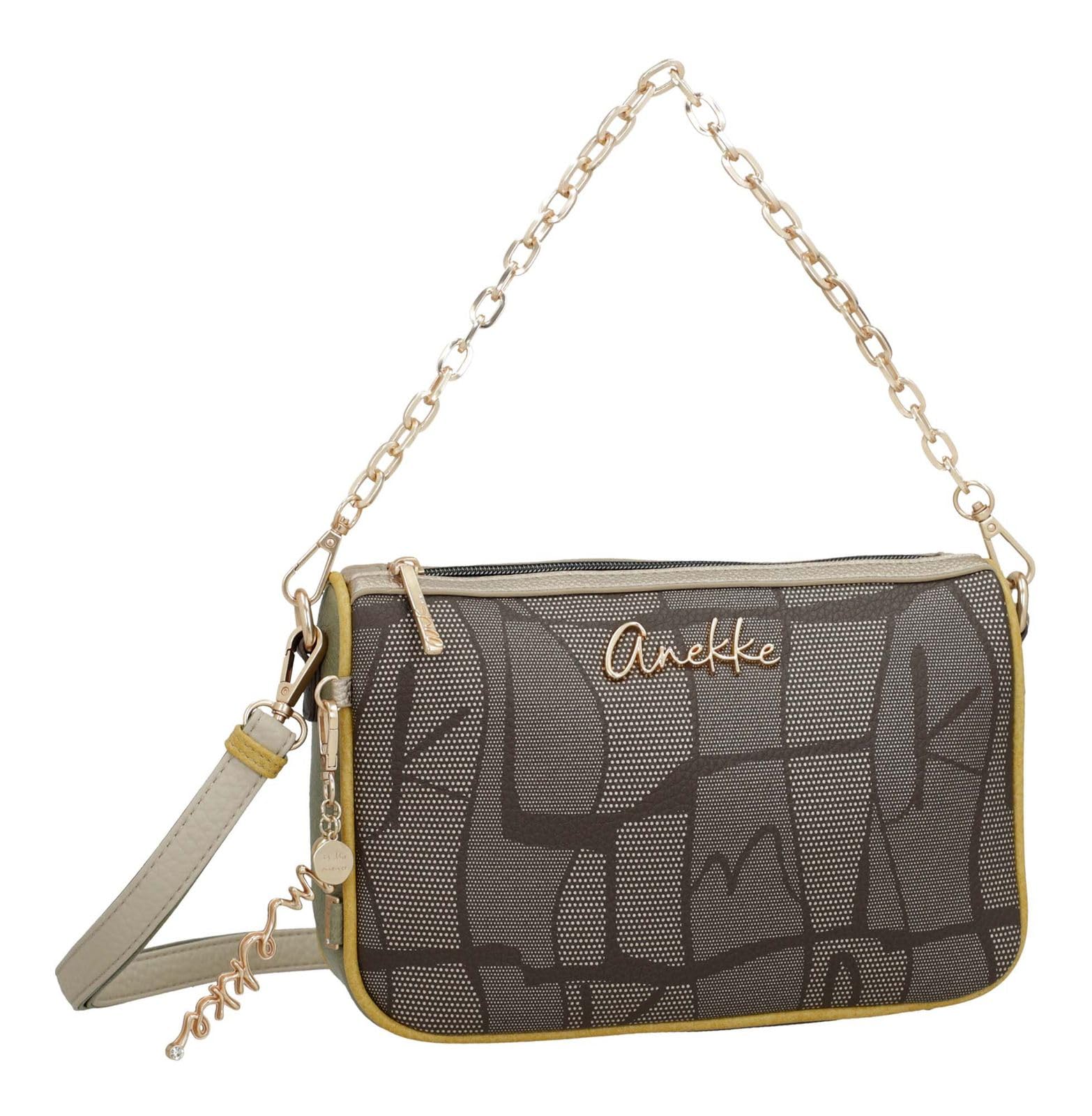 Anekke Essentials Borsa a Tracolla Marrone con Stampa