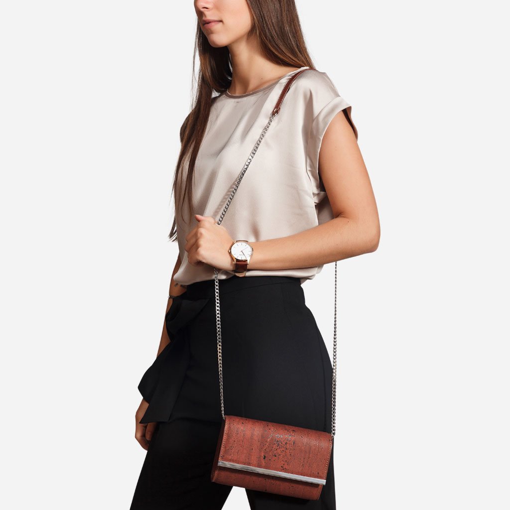 Corkor Bags pochette sughero rossa S sera matrimonio vegana