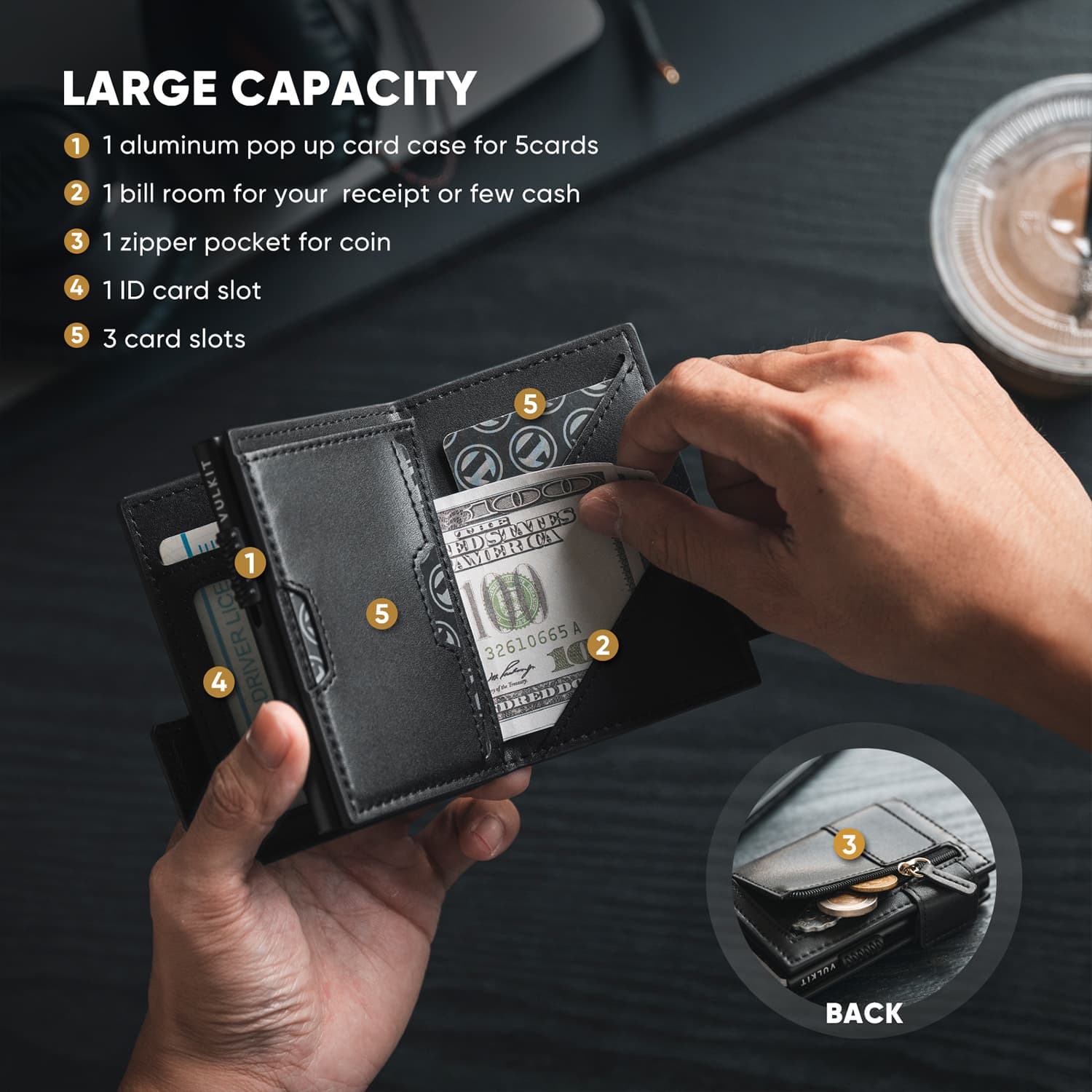 Vulkit Multifunctional Portafoglio VC317 Navy RFID