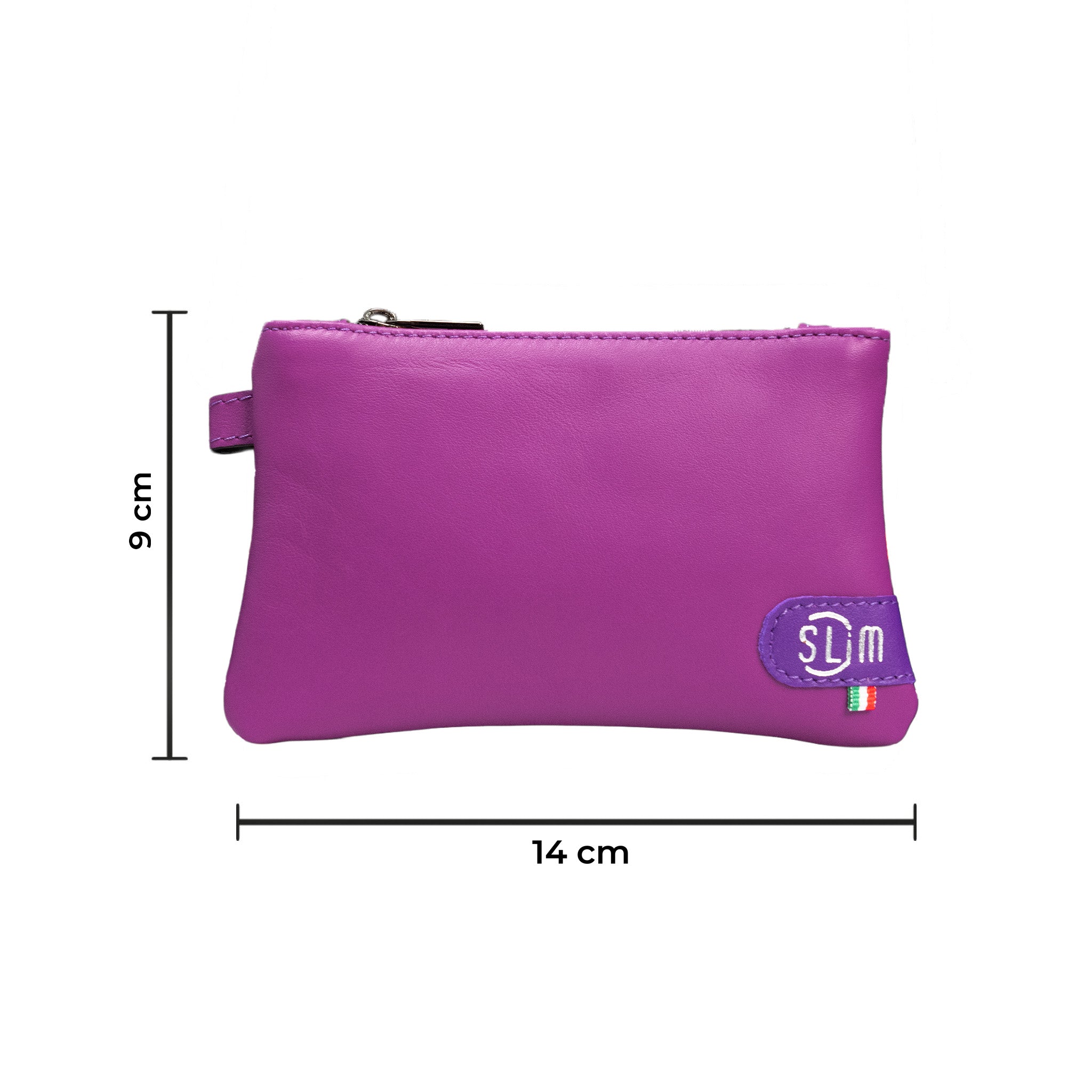SLim Mini Pochette vera pelle ciclamino viola