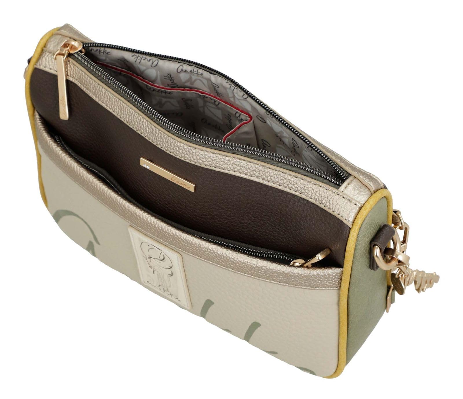 Anekke Essentials Borsa a Tracolla Marrone con Stampa