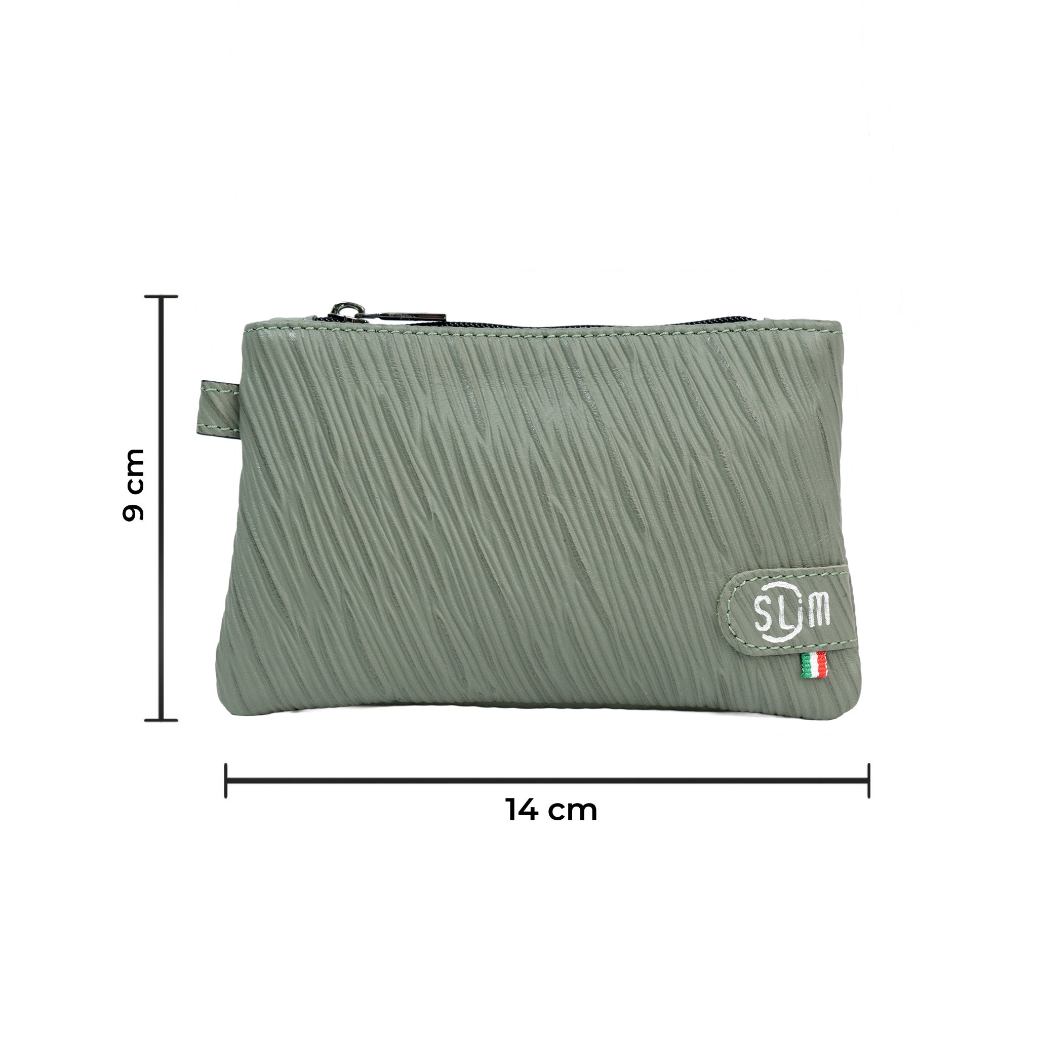 SLim Mini Pochette pochette vera pelle epi verde