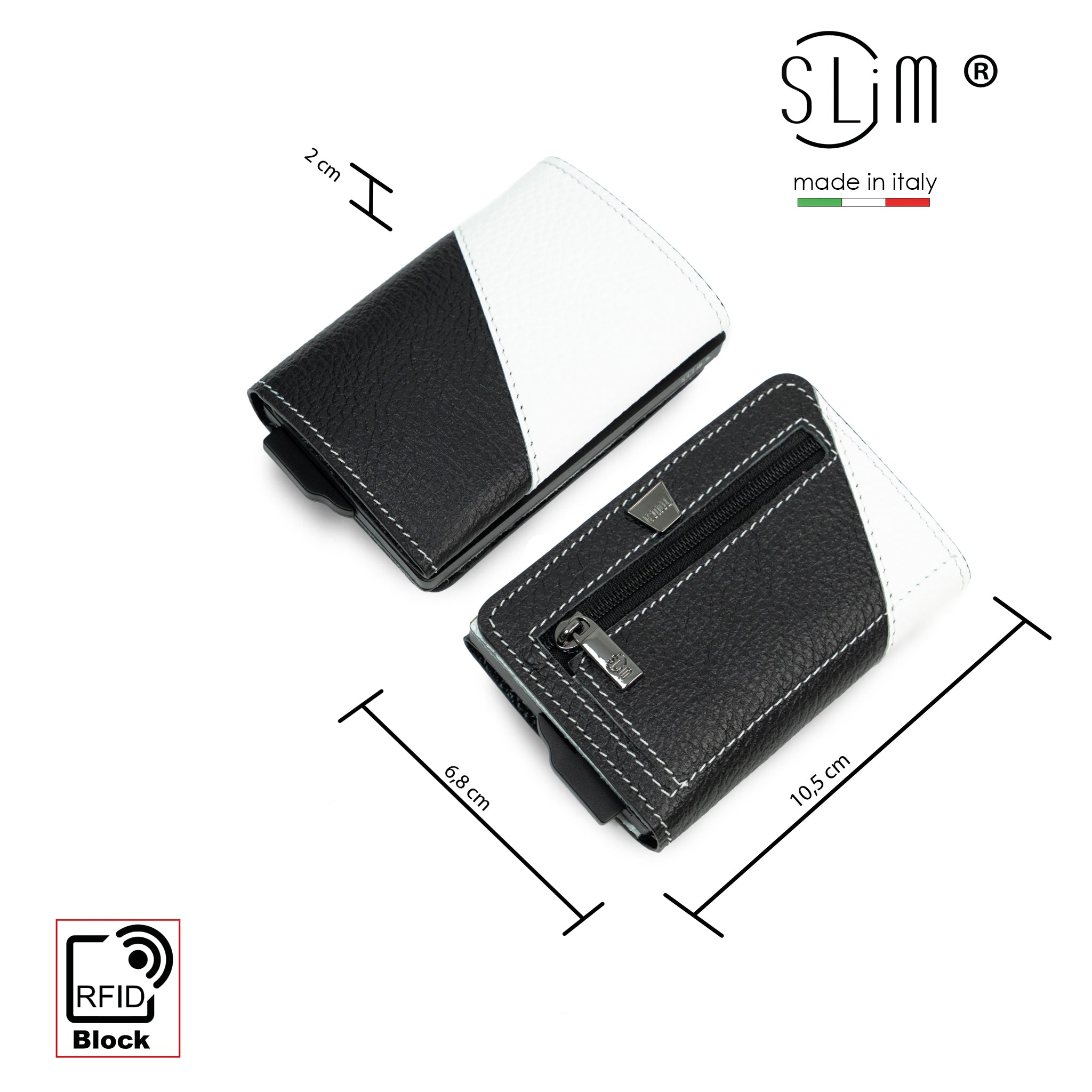 SLim Touch portafoglio bicolor bianconero RFID