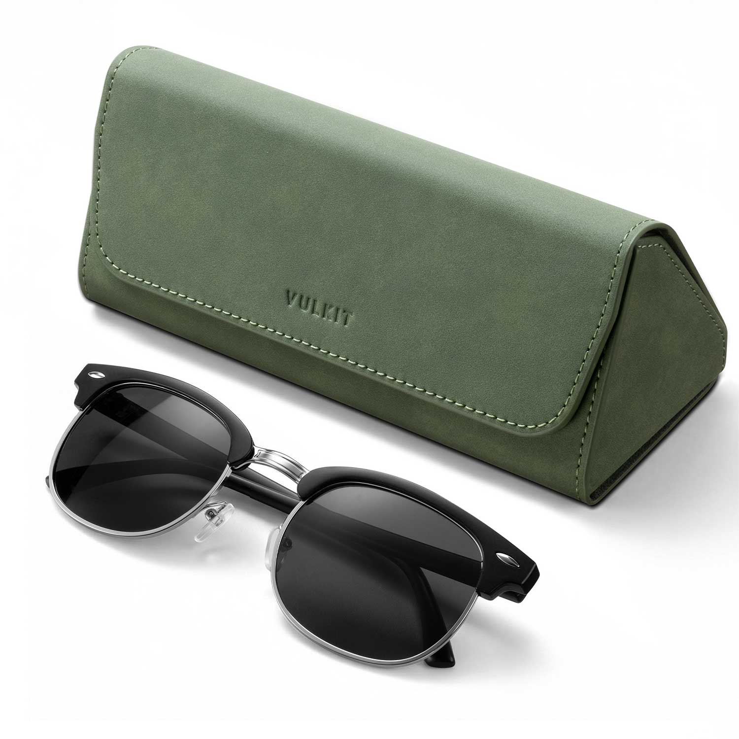 VULKIT Accessories VGP102 custodia occhiali pelle nera