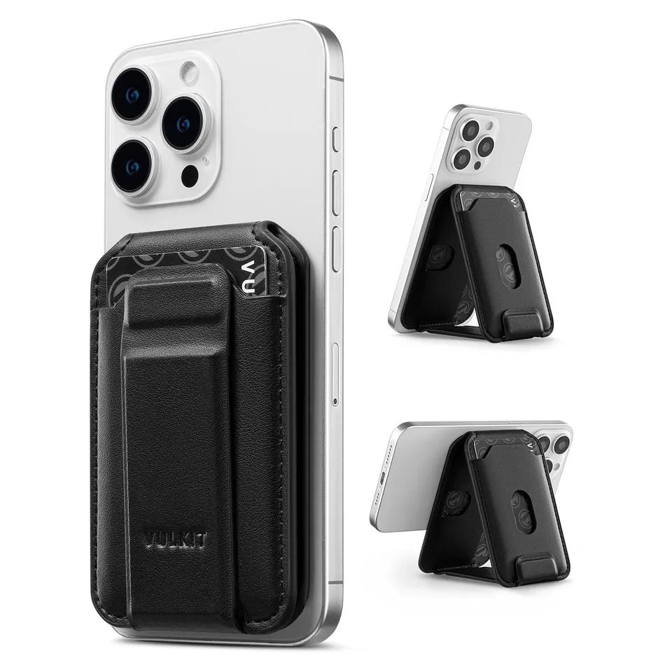 VULKIT VPA115 Portafoglio MagSafe Nero 3 Carte RFID