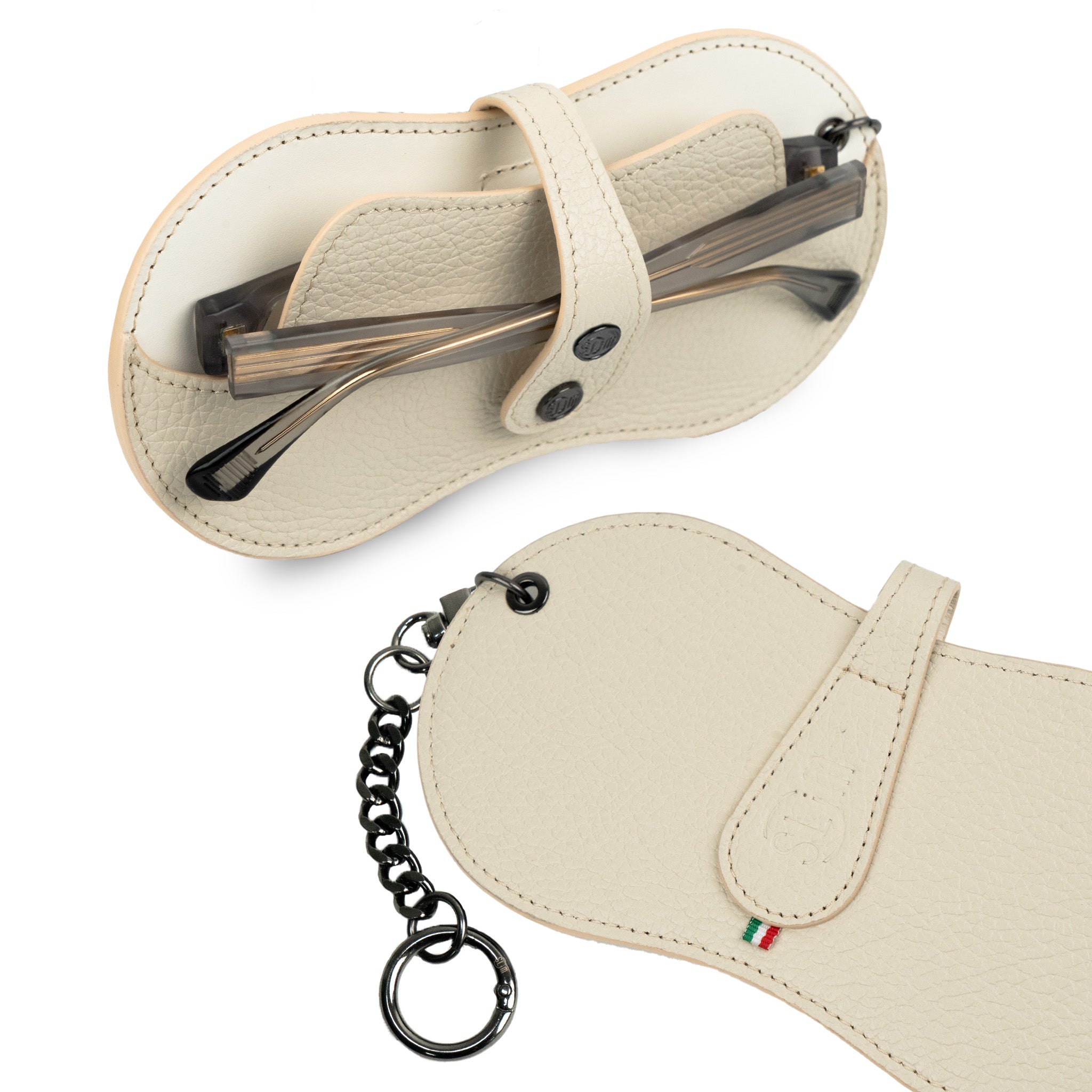 SLim Vision Bottalato Beige portaocchiali pelle