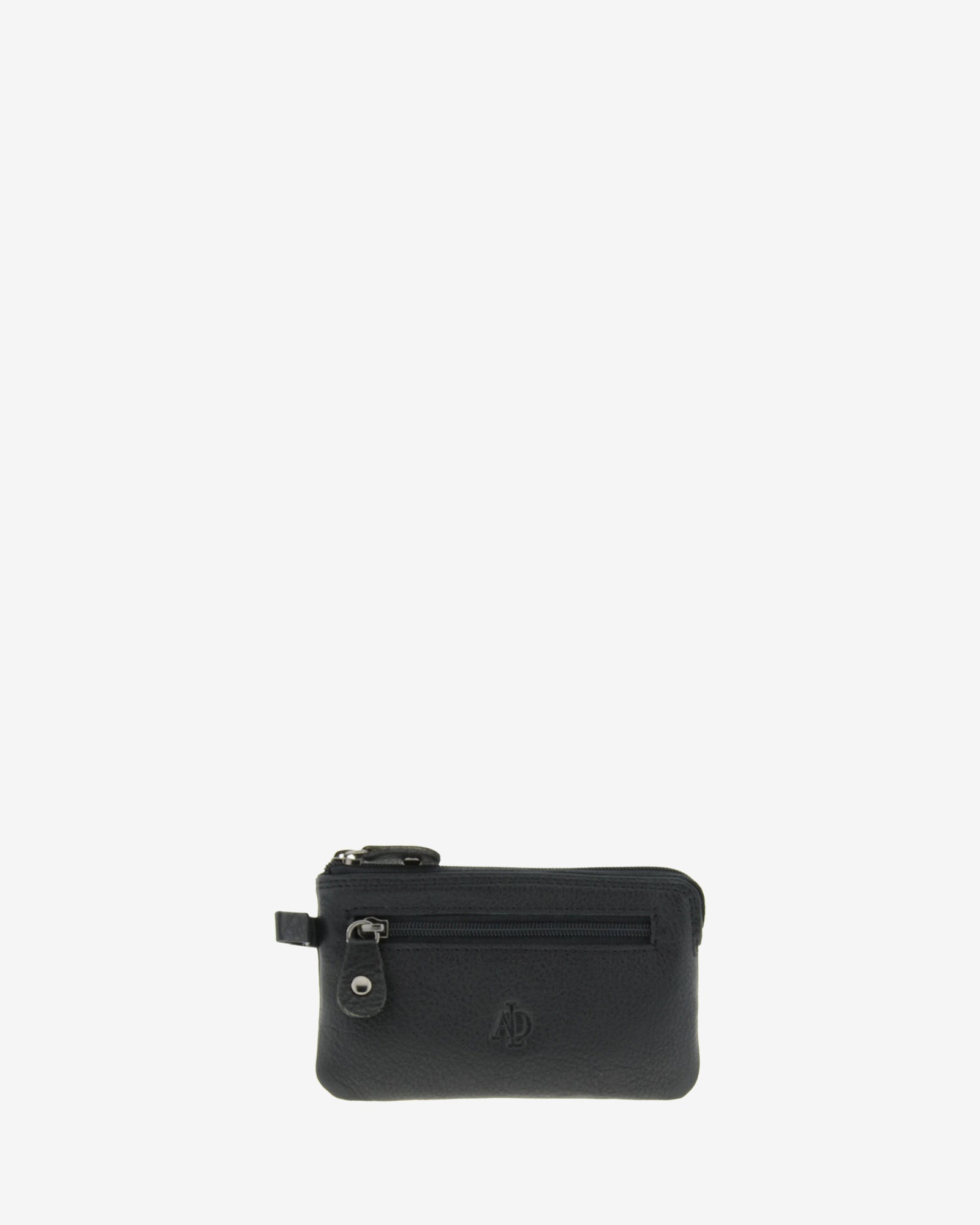 Adapell 8011 portamonete pelle nero doppia zip sottile