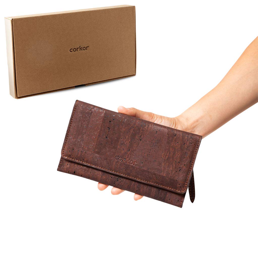 Corkor Wallets Portafoglio Marrone 12 Carte RFID