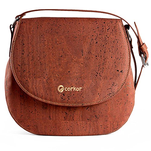 Corkor Bags Borsa Sella Sughero Rossa Vegan Media