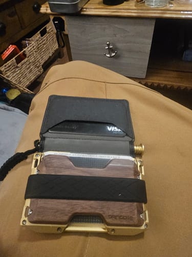 Dango A-Series placca portafoglio legno noce RFID