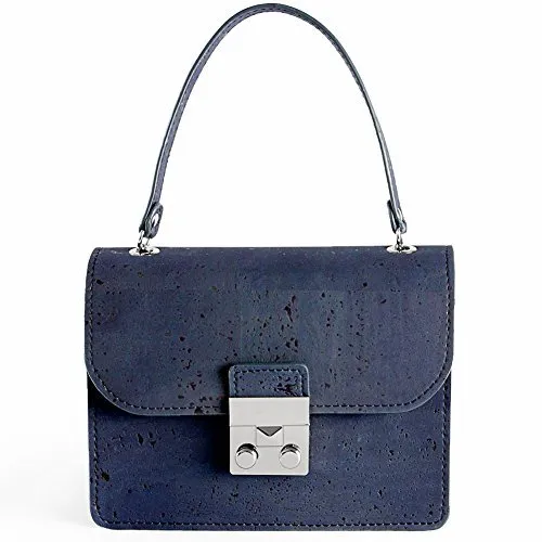 Corkor Bags Pochette Tracolla Sughero Blu Naturale Vegan