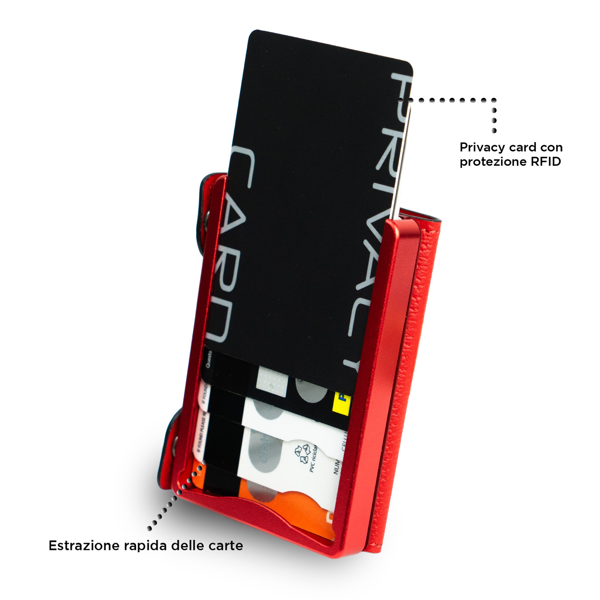 SLim Be Tasck Cinghialino portafoglio rosso pelle compatto