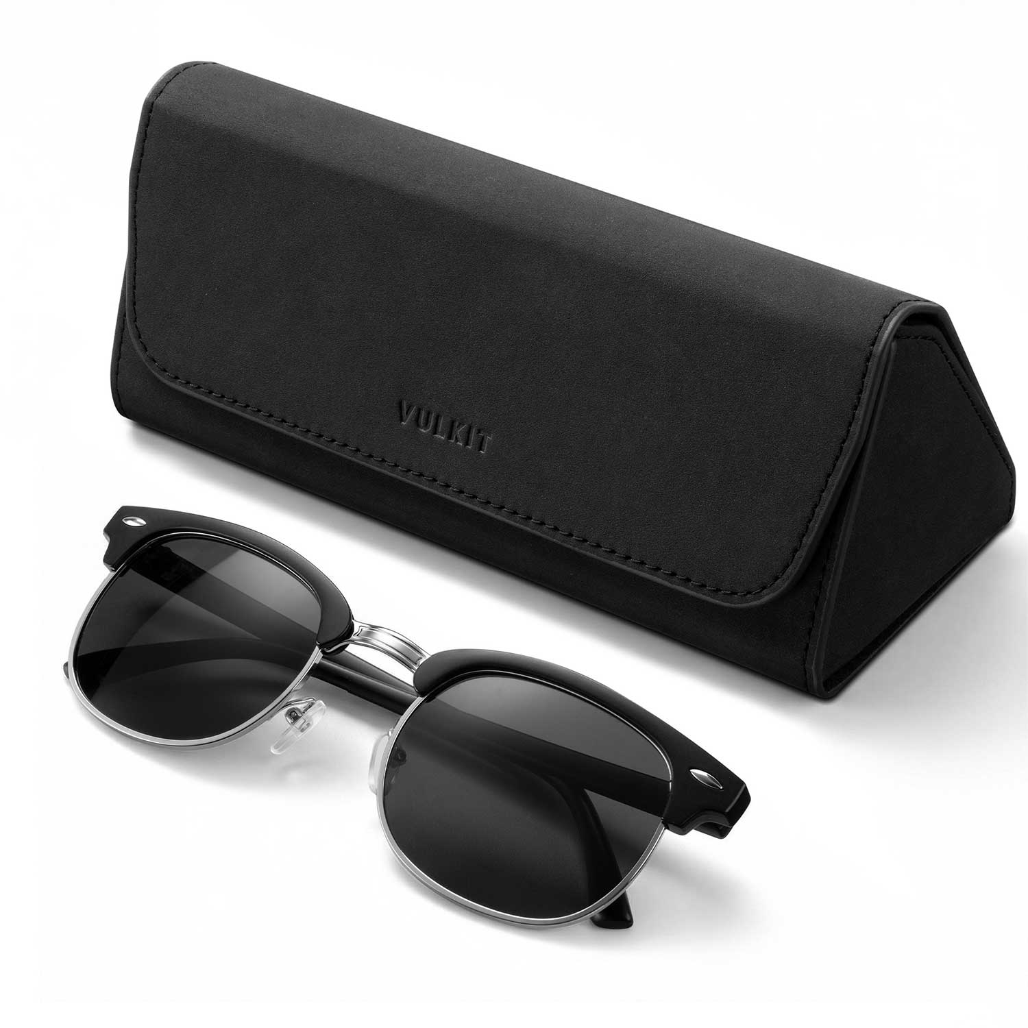 VULKIT Accessories VGP102 custodia occhiali pelle nera