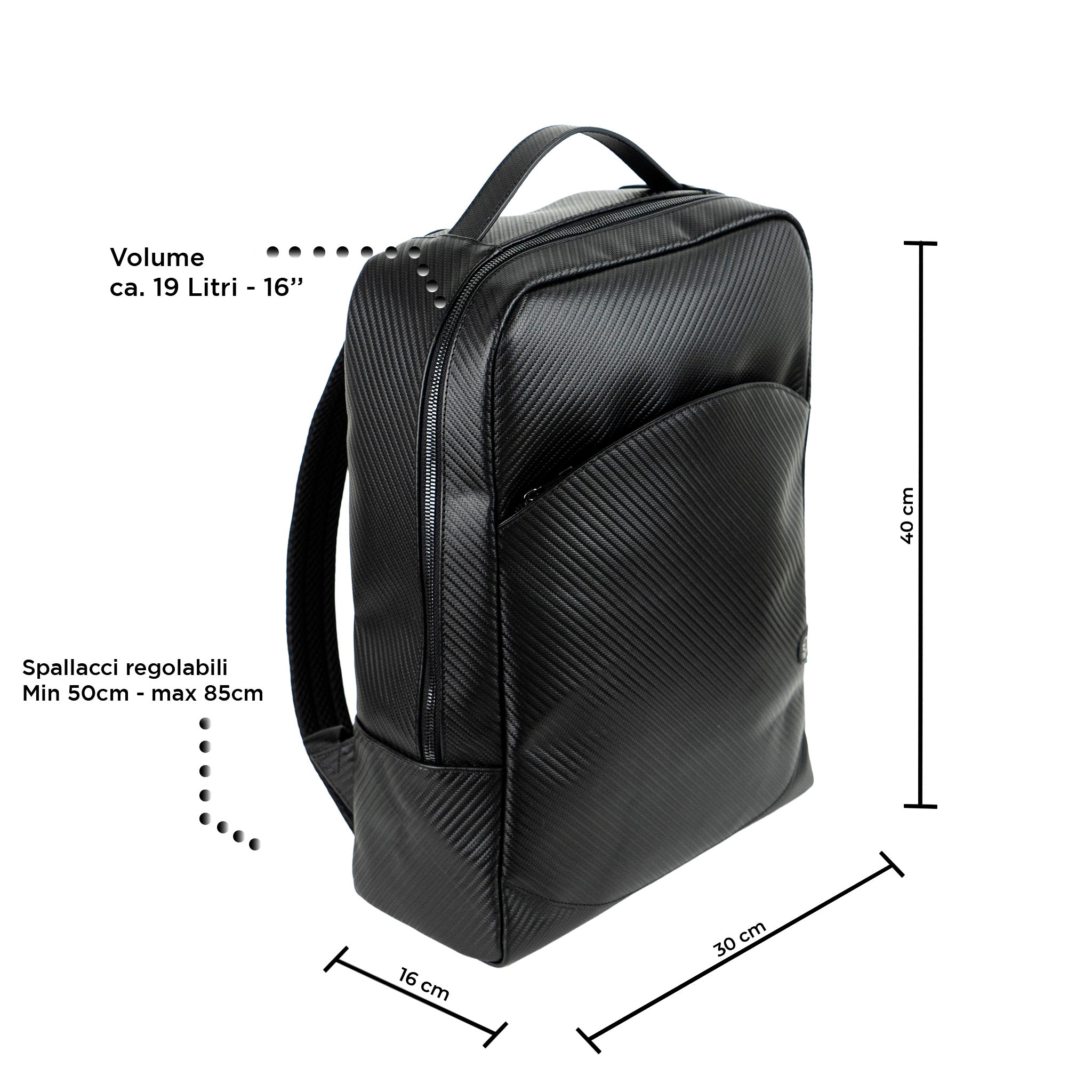 SLim Zaino SLim Zaino Pelle Carbon Nero 19L