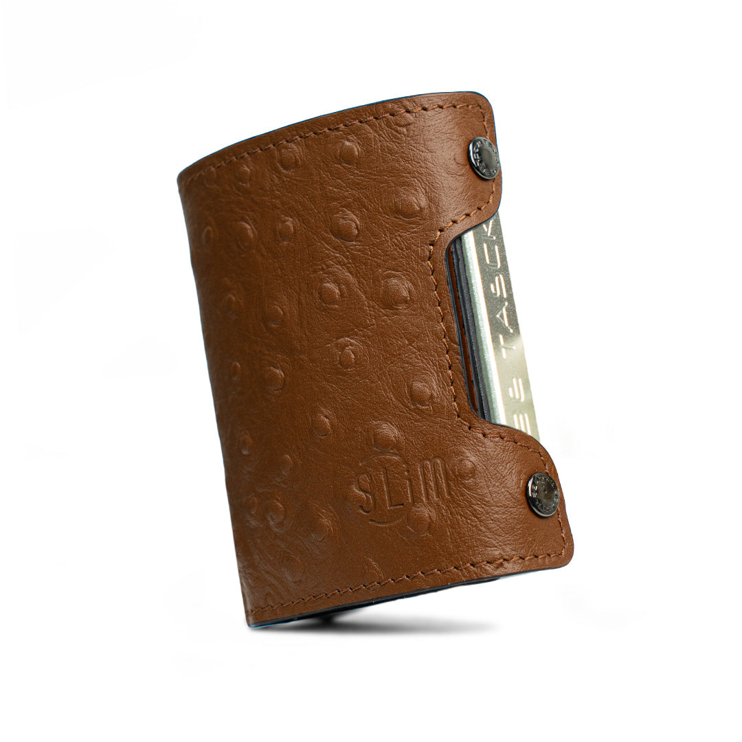 SLim Be Tasck portafoglio Struzzo Marrone frame nero