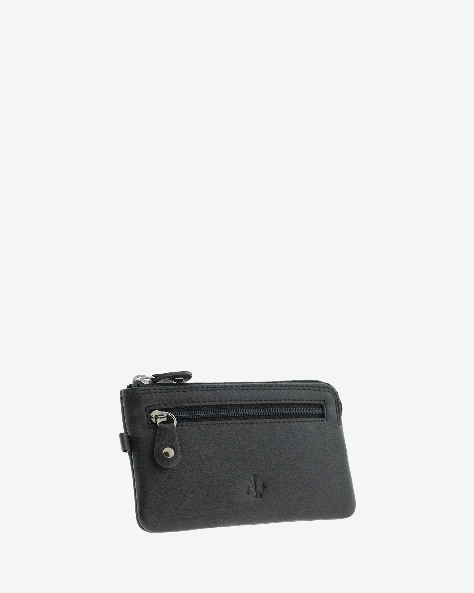 Adapell 8079 portamonete fino pelle nero doppia zip chiavi