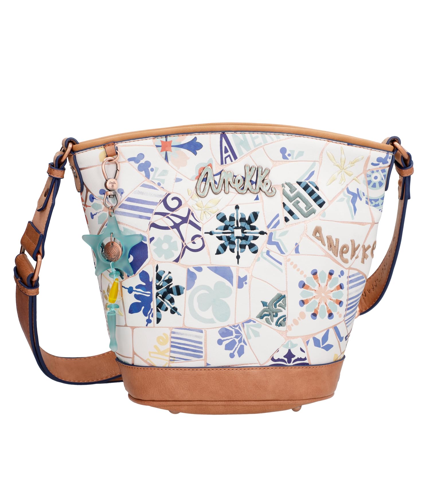 ANEKKE Mediterranean Sunrise borsa tracolla ovale donna stampata