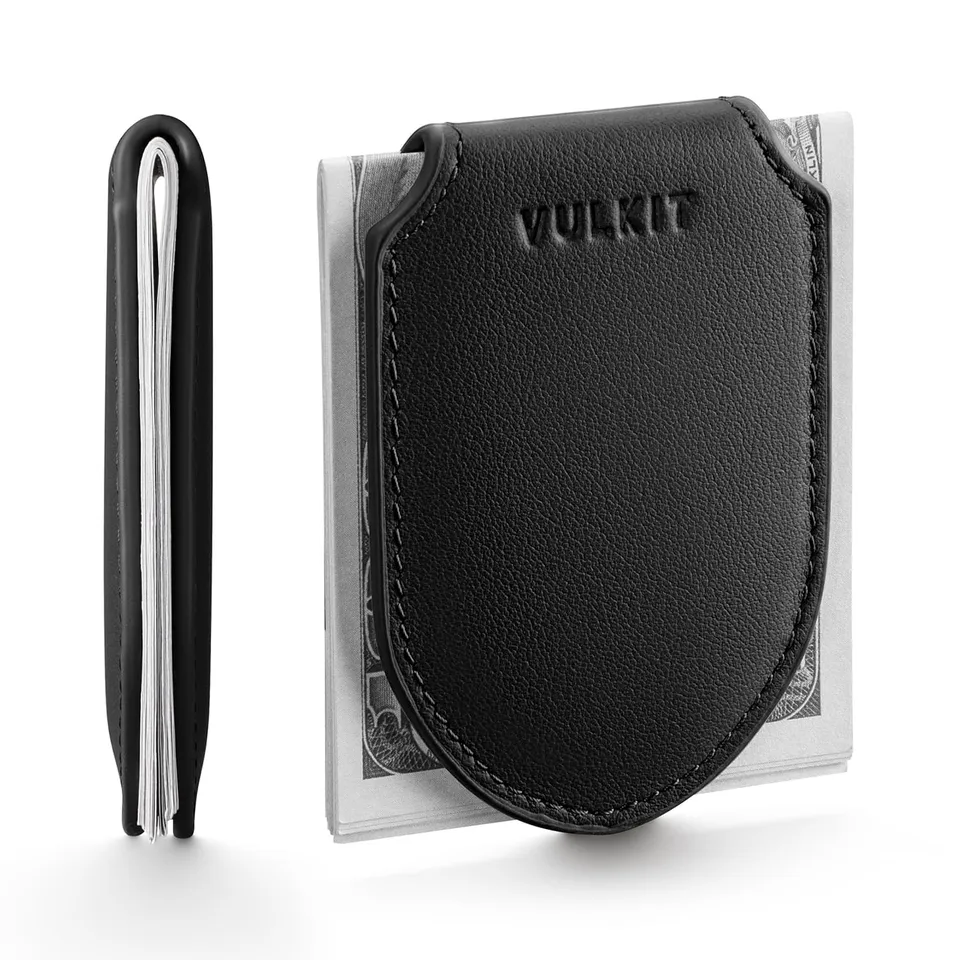 VULKIT Money Clips VMC103P fermasoldi pelle nero magnetico