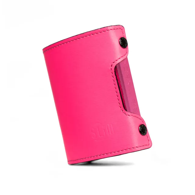 Be Tasck portacarte pelle fucsia fluo pelle liscia