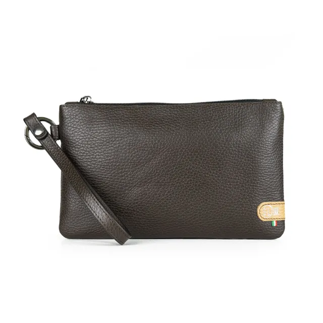 SLim Pochette Polsiera Pelle Testa di Moro 23x14
