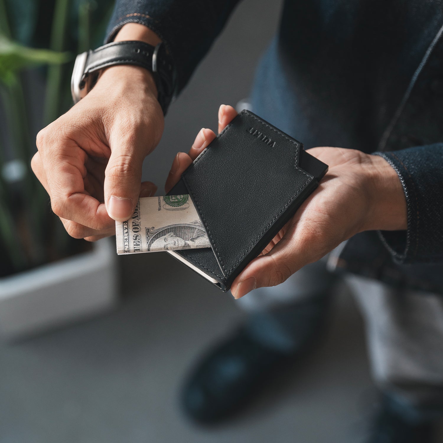 VULKIT Pop Up Wallet VC401P portafoglio nero pelle RFID
