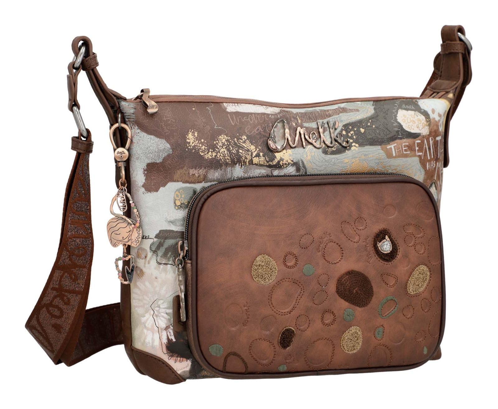 Anekke Outer borsa a tracolla grande ecopelle 27x24x10