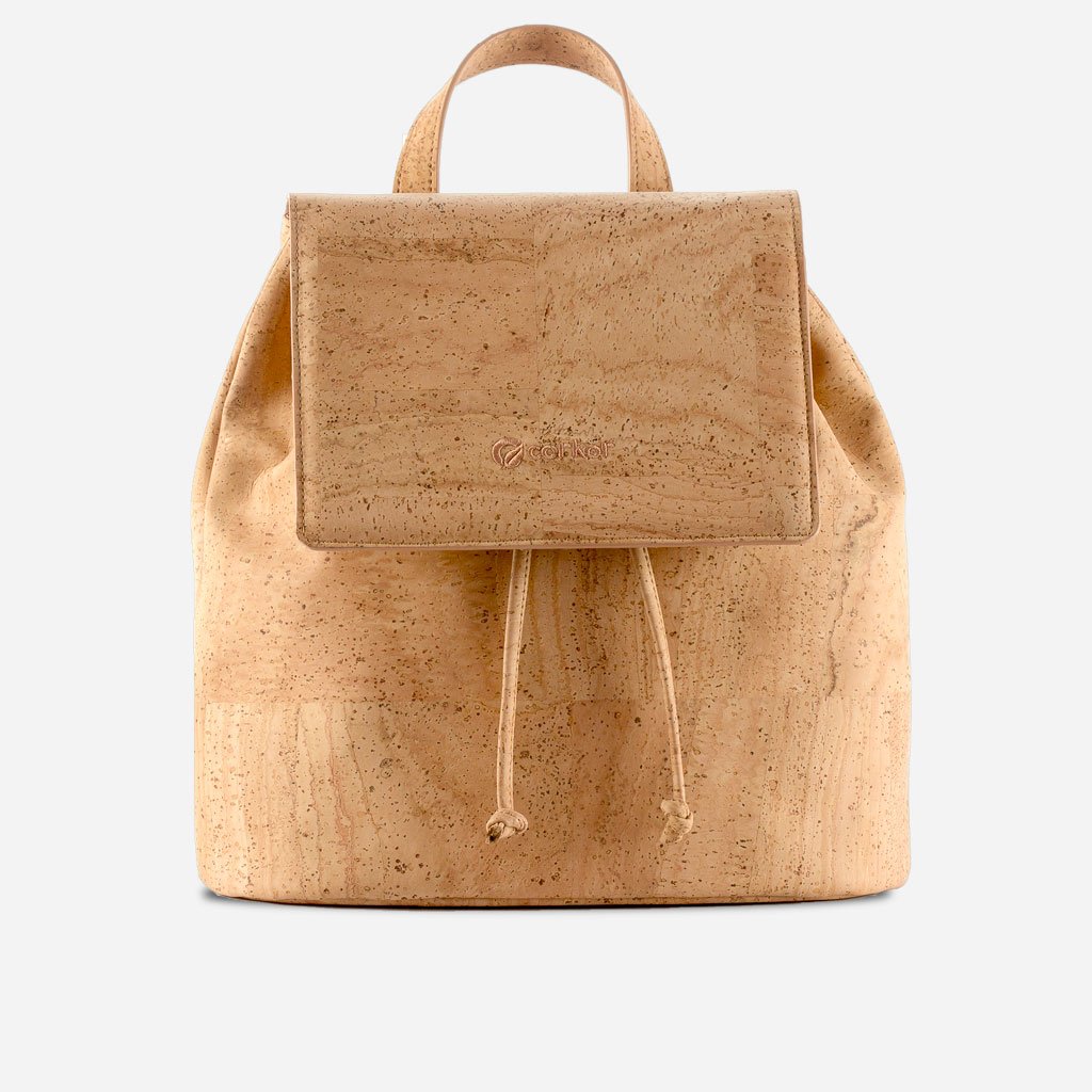 Corkor Bags Zaino in Sughero Marrone Chiaro Vegan