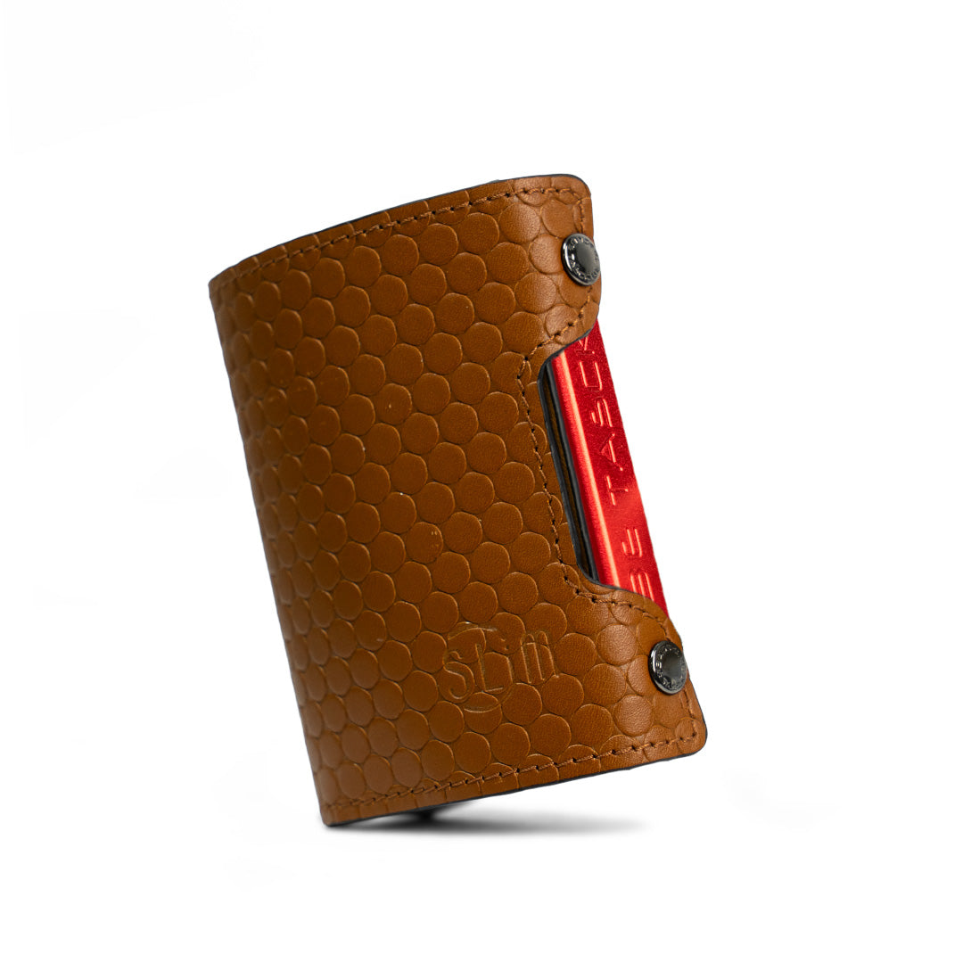 SLim Be Tasck Bolle Marrone portafoglio pelle frame nero
