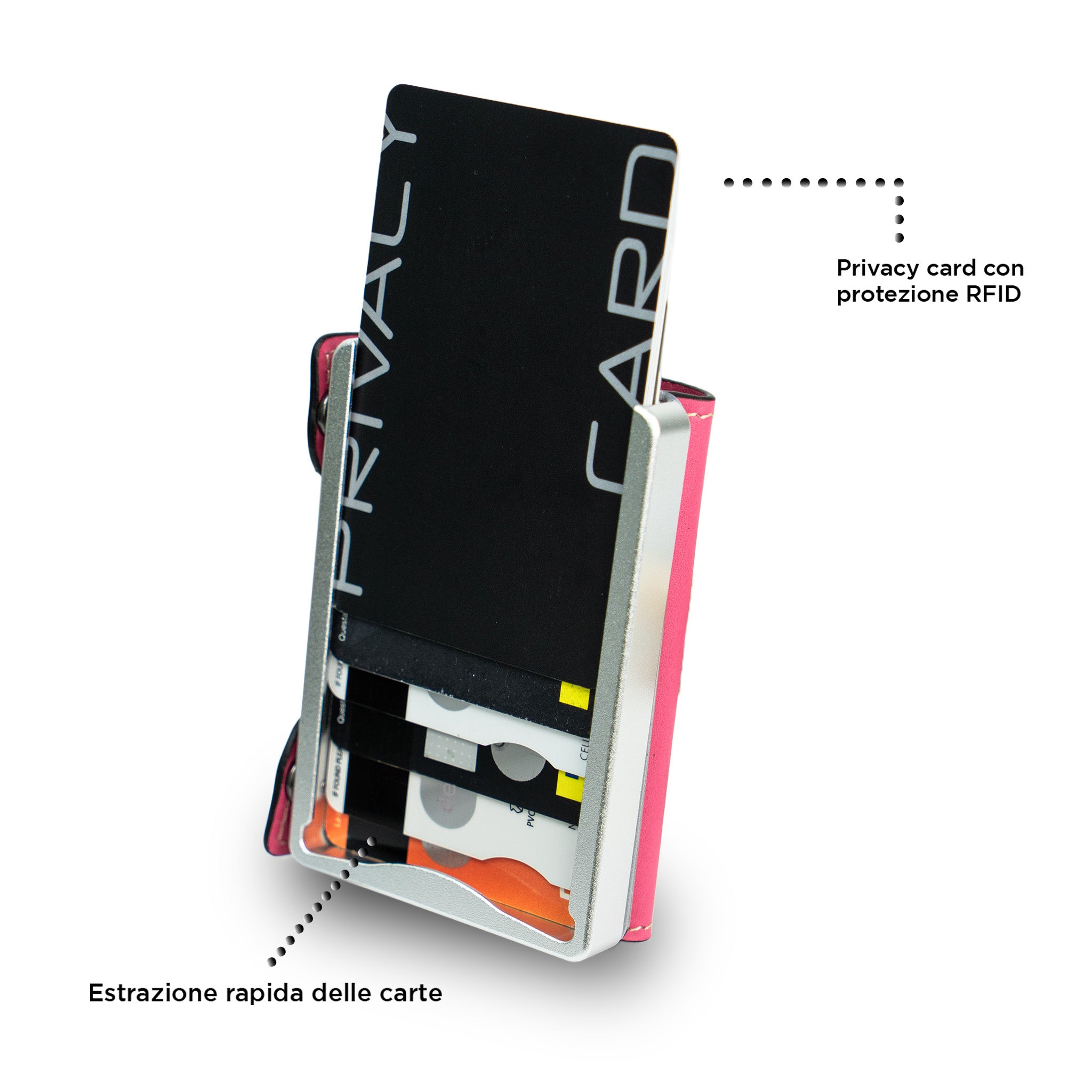 SLim Be Tasck Portafoglio Pelle Vegetale Fucsia Frame