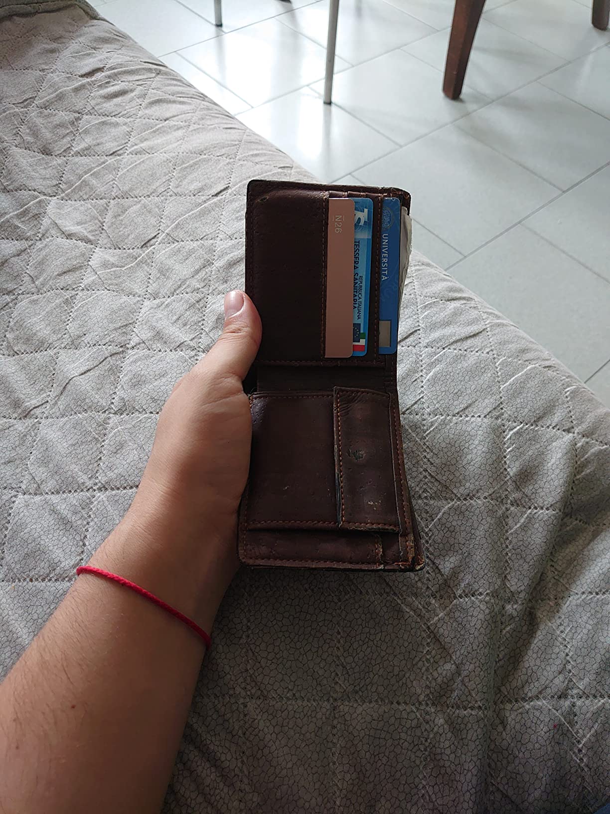 Corkor portafoglio uomo sughero RFID marrone con monete