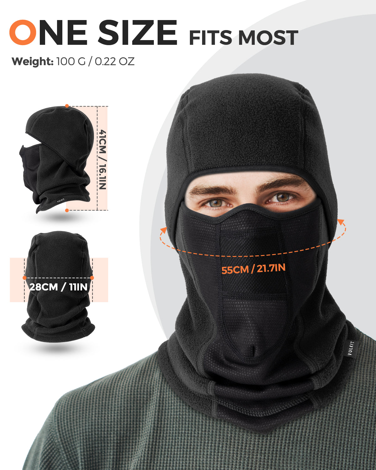 VULKIT Balaclava BA100 passamontagna pile grigio