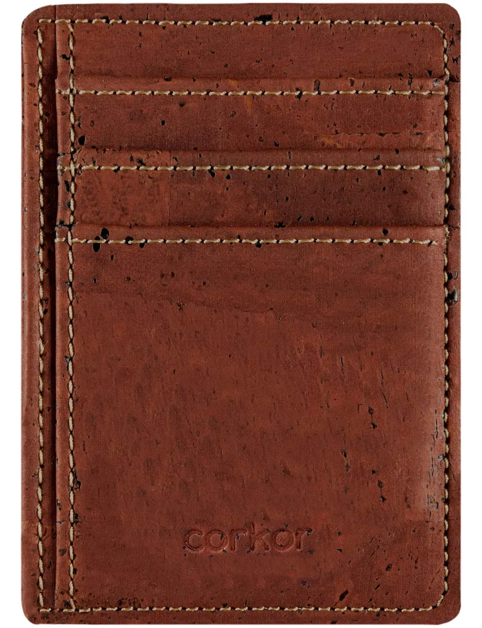 Corkor Wallets Portafoglio Uomo Sughero Rosso Sottile Vegan