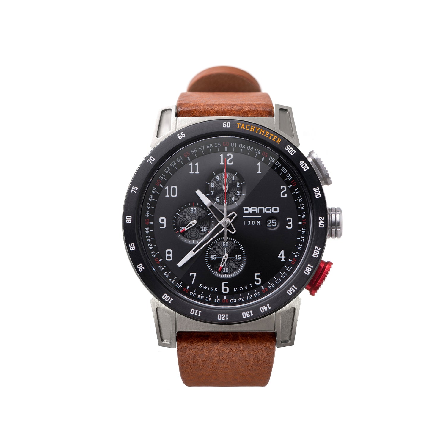 Dango CR-01 orologio cronografo pelle marrone