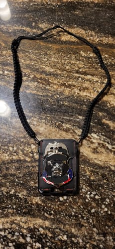 Dango Cords Tethers laccetto collo paracord nero con porta badge