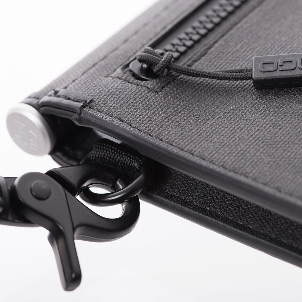 Dango P02 Pioneer portafoglio viaggio nero DTEX porta passaporto