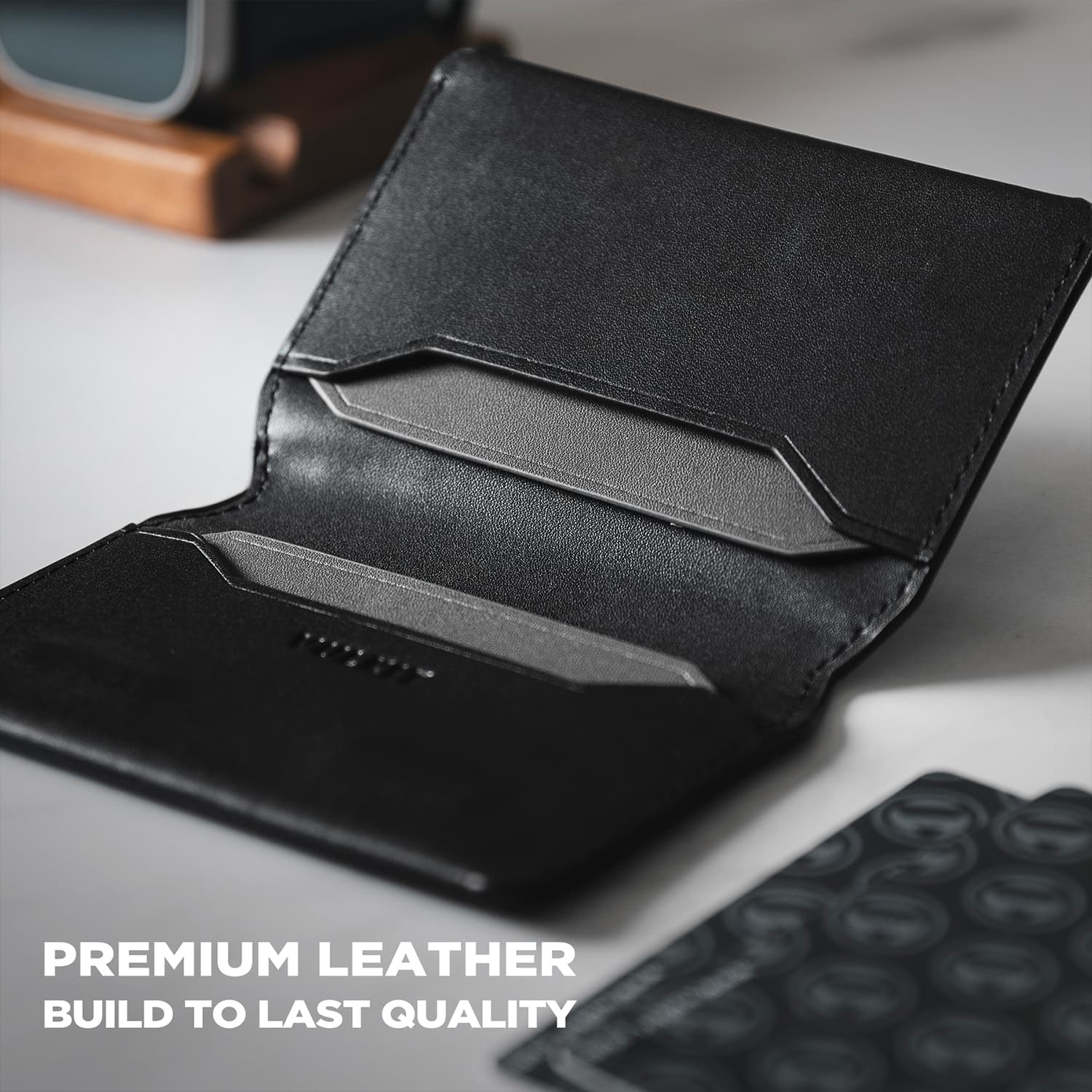 VULKIT VW122 Portacarte Pelle Nero RFID Slim
