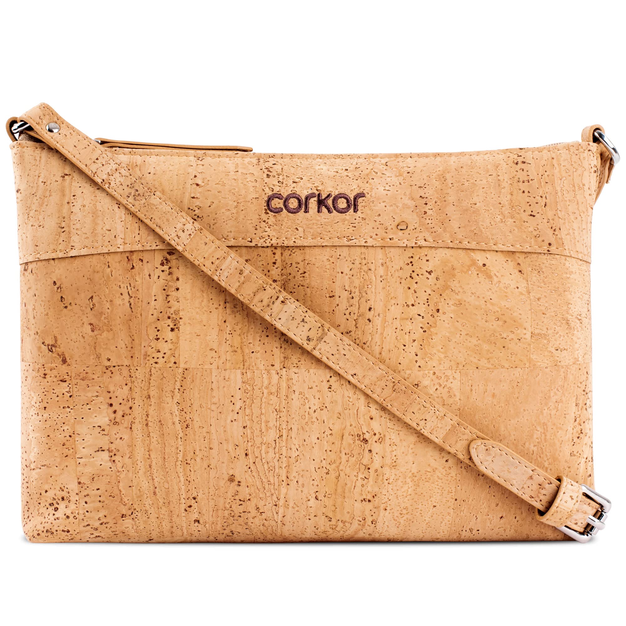 Corkor Bags zaino tracolla donna sughero marrone rosso