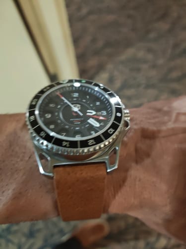 Dango GMT-01 orologio automatico acciaio pelle nera